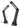 Настільна LED лампа з бездротовою зарядкою, годинником та будильником Wi-light 2088. Чорна