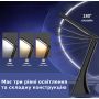 Настільна LED лампа з бездротовою зарядкою, годинником та будильником Wi-light 2088. Чорна