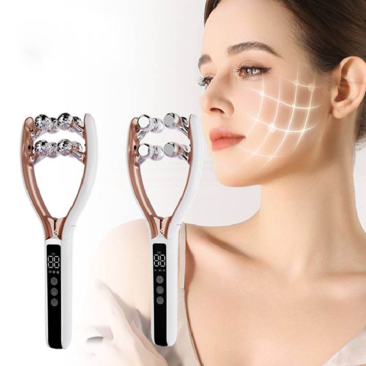 Роликовий EMS масажер для обличчя з ефектом ліфтинг Roll Beauty