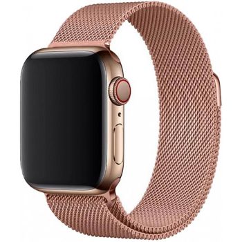 Ремінець для смарт годинника apple 42-44 мм міланська петля. Рожеве золото