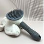 Масажна щітка для котів і собак, що самоочищається, гребінець Cleanpets. Сіра