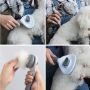 Масажна щітка для котів і собак, що самоочищається, гребінець Cleanpets. Сіра