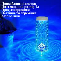 Увлажнитель Wi-crystal ультразвуковой 1000 мл, с подсветкой. Прозрачный