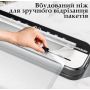 Коомплект 50 шт пакетів і вакуумний пакувальник побутовий Wi-simple HF-9011 з ножем для пакетів. Металік