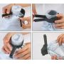 Герметичний затискач для пакетів Wi-clamp з кришкою. Сірий беж